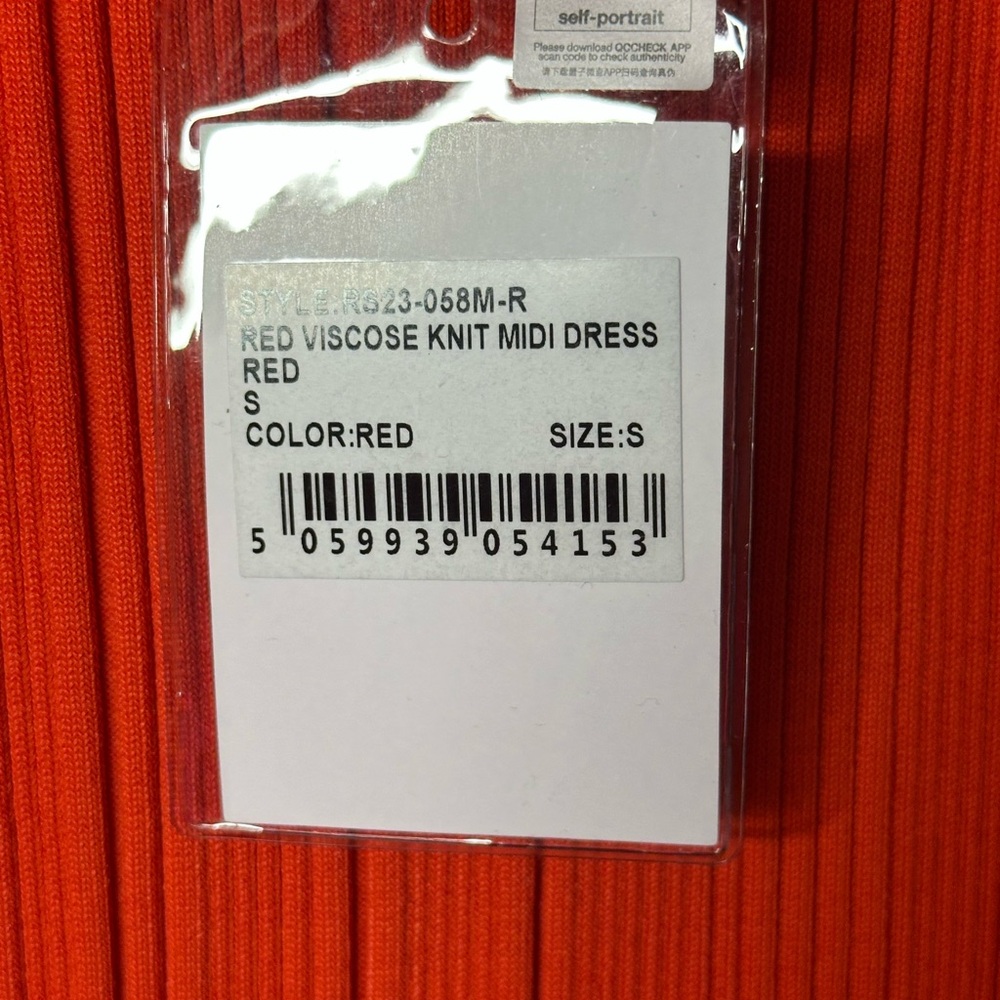 NWT Self-Portrait Off-The-Shoulder Ribbed-Knit Midi Dress Size Small - Picture 11 of 15